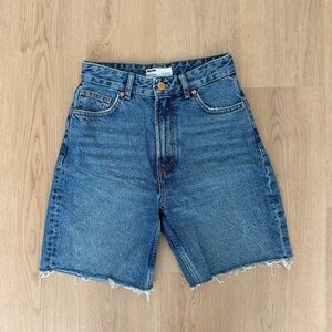 Bershka Blue Denim Shorts